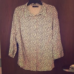 Black and White Print Button Down Shirt